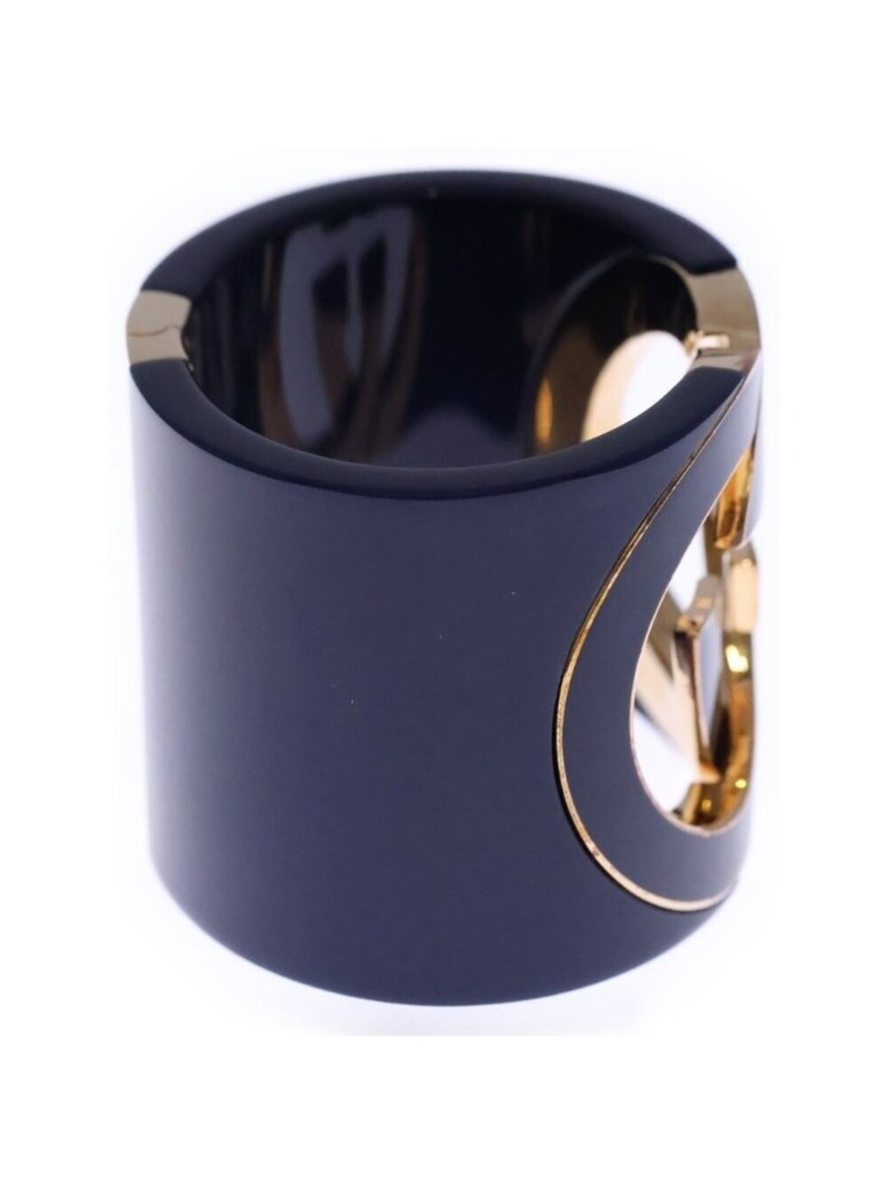 Gucci Interlocking Bangle Bracelet Blue Gold Plated - Picture 3 of 6